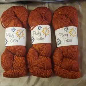 Lot of 3 Plucky Knitter Primo Aran Yarn Merino Wool Cashmere Nylon STICKY TOFFEE